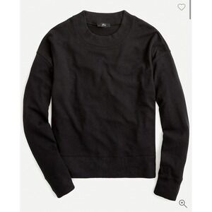 J.Crew Womens Black Crewneck super cozy mock neck Pullover Casual Top Sweatshirt